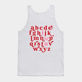 Funny Valentine Alphabet I Love You Tank Top